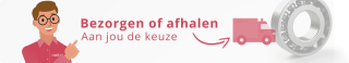Illustratie van Neita-medewerker met tekst: Bezorgen of afhalen, aan jou de keuze
