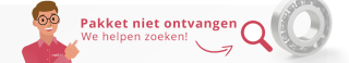 Illustratie van Neita-medewerker met tekst: Pakket niet ontvangen, we helpen zoeken